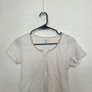 Women's White Short Sleeve Top